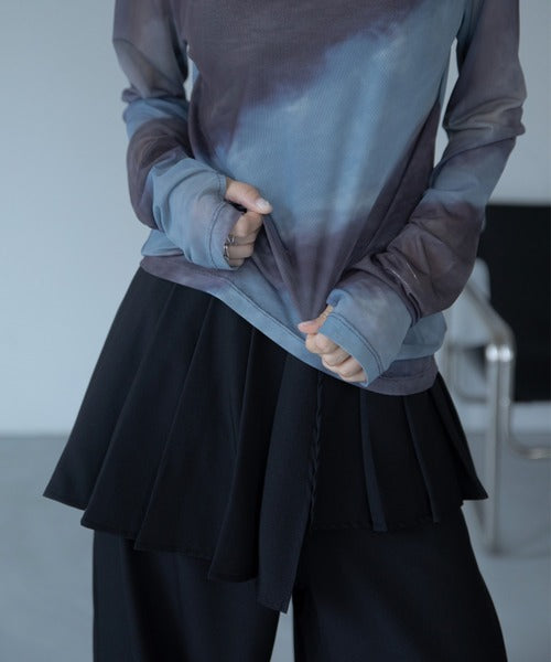 【VACANCY】圓領渲染透明感薄長袖 - 5 colors