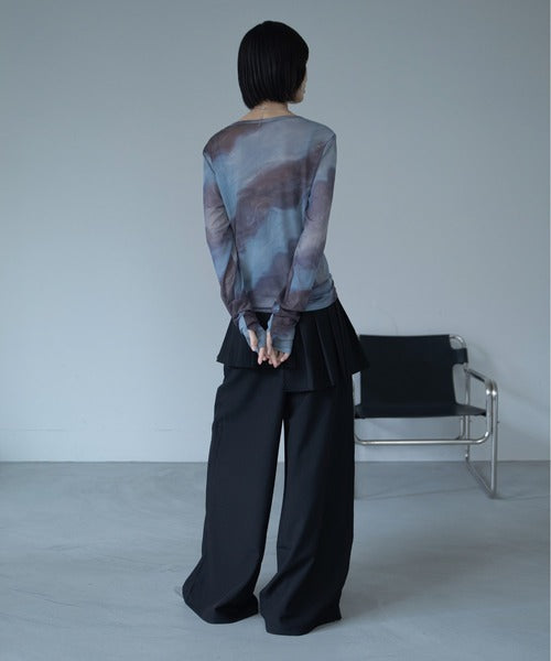 【VACANCY】圓領渲染透明感薄長袖 - 5 colors