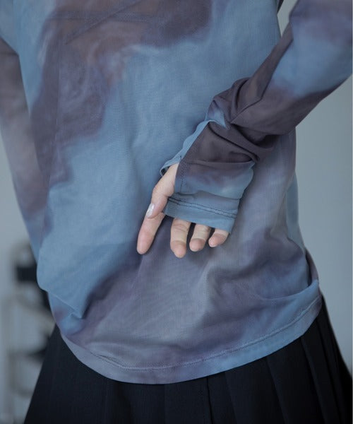 【VACANCY】圓領渲染透明感薄長袖 - 5 colors
