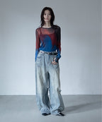 【VACANCY】圓領渲染透明感薄長袖 - 5 colors
