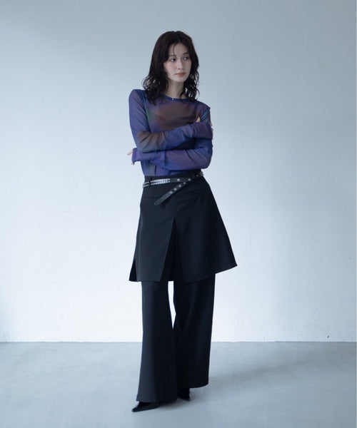 【VACANCY】圓領渲染透明感薄長袖 - 5 colors