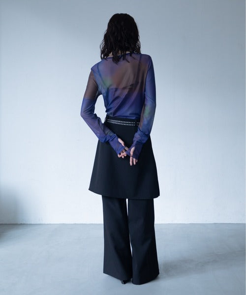 【VACANCY】圓領渲染透明感薄長袖 - 5 colors
