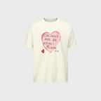 【ADSB】 UNISEX HEART MESSAGE T-SHIRT [ WHITE / CHARCOAL ]