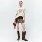 【ADSB】 UNISEX HEART MESSAGE T-SHIRT [ WHITE / CHARCOAL ]