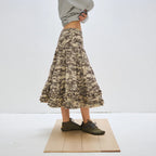 MIDDLE FRILL SKIRT - CAMO