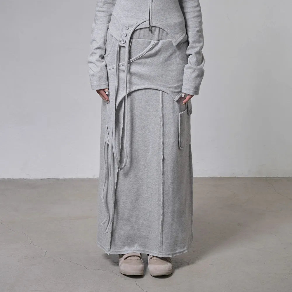 【Fancy Club】OVERLAY MAXI SKIRT - 2 colors