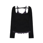 【Fancy Club】LACE LAYERED LONG SLEEVE - 3 colors