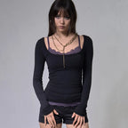 【Fancy Club】LACE LAYERED LONG SLEEVE - 3 colors