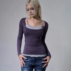 【Fancy Club】LACE LAYERED LONG SLEEVE - 3 colors