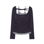 【Fancy Club】LACE LAYERED LONG SLEEVE - 3 colors