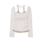 【Fancy Club】LACE LAYERED LONG SLEEVE - 3 colors