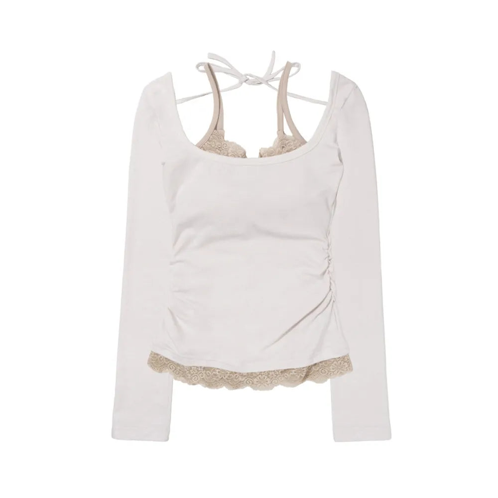 【Fancy Club】LACE LAYERED LONG SLEEVE - 3 colors