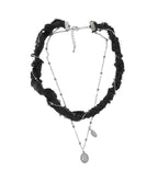 【Flare up】Braided Handmade Necklace [Black / White / Gray]
