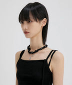 【Flare up】Braided Handmade Necklace [Black / White / Gray]