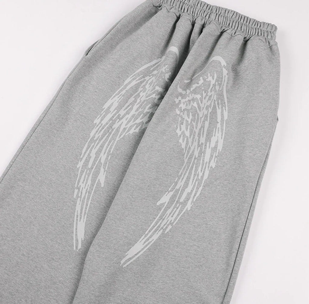 【Fancy Club】 ANGEL VINTAGE SWEATPANTS [Black / Blue / Gray / Pink]
