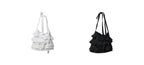 【Flare up】Faye Frill Bag [White / Black]