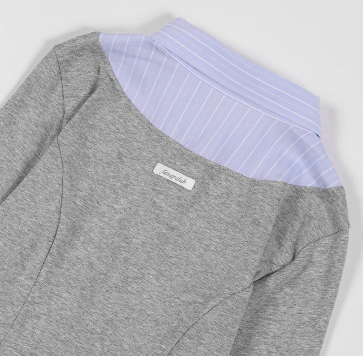 【Fancy Club】SHIRT LAYERED LONG SLEEVE [Gray / Black / Charcoal]