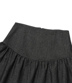 【niceghostclub】lowrise shirring denim skirt [Black / Navy]