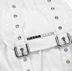 【Fancy Club】SATIN EYELET BACKPACK [White / Black]