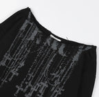 【Fancy Club】NECKLISS ONE-SHOULDER SWEATSHIRT [Gray / Black]