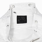 【Fancy Club】SATIN EYELET BACKPACK [White / Black]