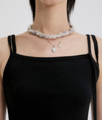 【Flare up】Braided Handmade Necklace [Black / White / Gray]