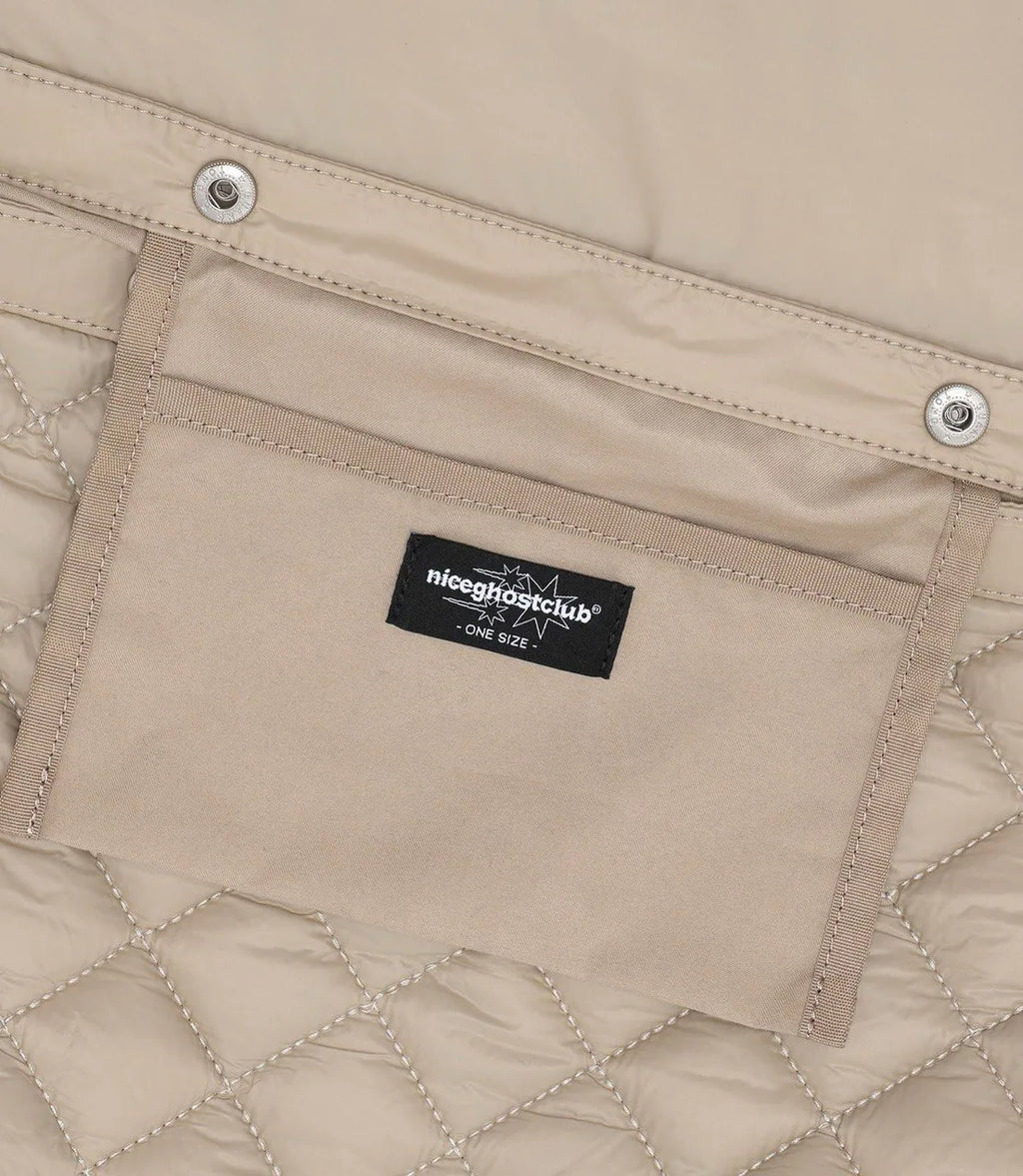 【niceghostclub】stitch puffer angels crossbag [black / beige]
