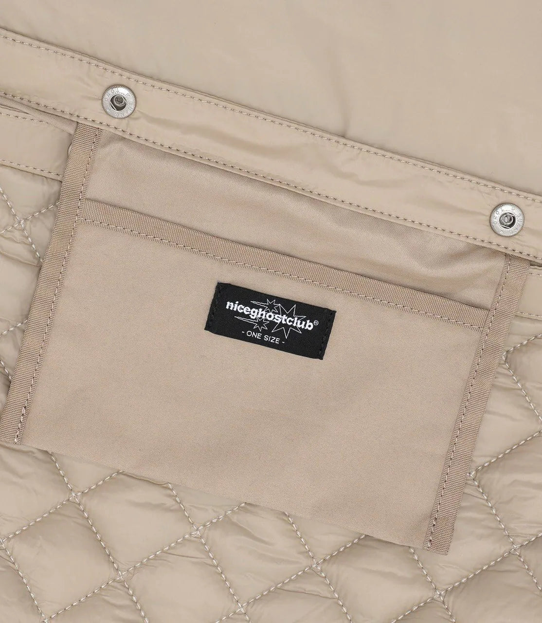 【niceghostclub】stitch puffer angels crossbag [black / beige]
