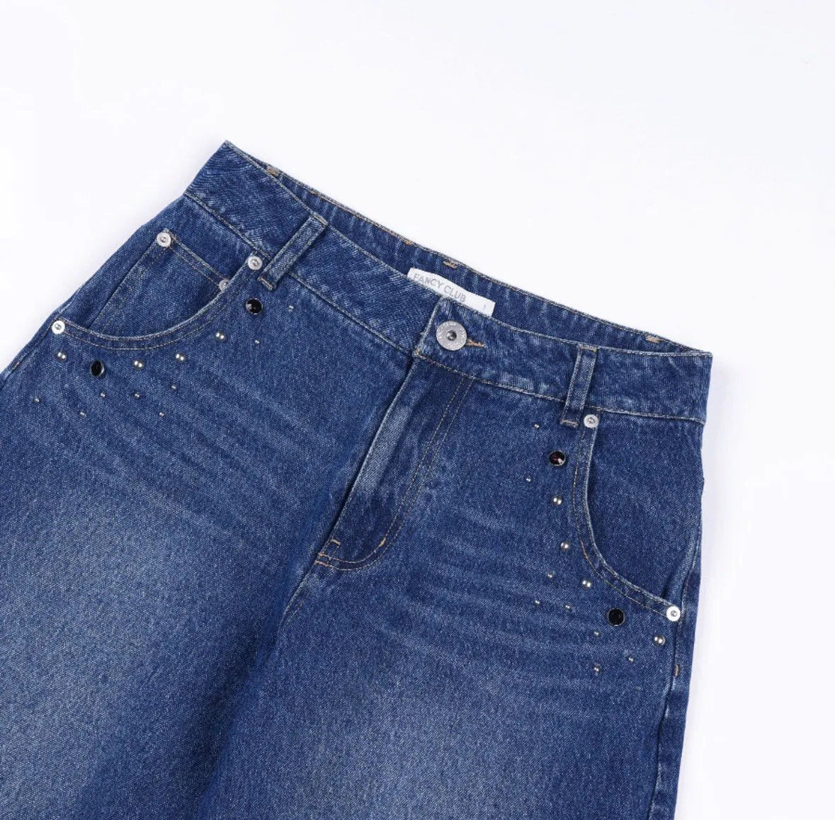 【Fancy Club】BOHEMIAN STUDDED DENIM PANTS