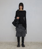 【Flare up】Faye Frill Bag [White / Black]