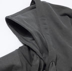 【Fancy Club】DYE-WASH LAYERED HOODED ZIP-UP [Charcoal / Brown]