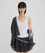 【Flare up】Braided Handmade Necklace [Black / White / Gray]