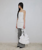 【Flare up】Faye Frill Bag [White / Black]