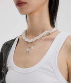 【Flare up】Braided Handmade Necklace [Black / White / Gray]