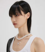 【Flare up】Braided Handmade Necklace [Black / White / Gray]
