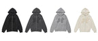 【Flare up】Ruffle Zip Hoodie  [Black / Gray / Dark gray / Cream]