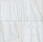 【typeservice】 Layered Volume Lace Skirt [White / Black]