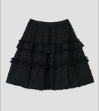 【typeservice】 Layered Volume Lace Skirt [White / Black]