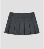 【typeservice】 Ruffled Stripe Skirt [Charcoal]