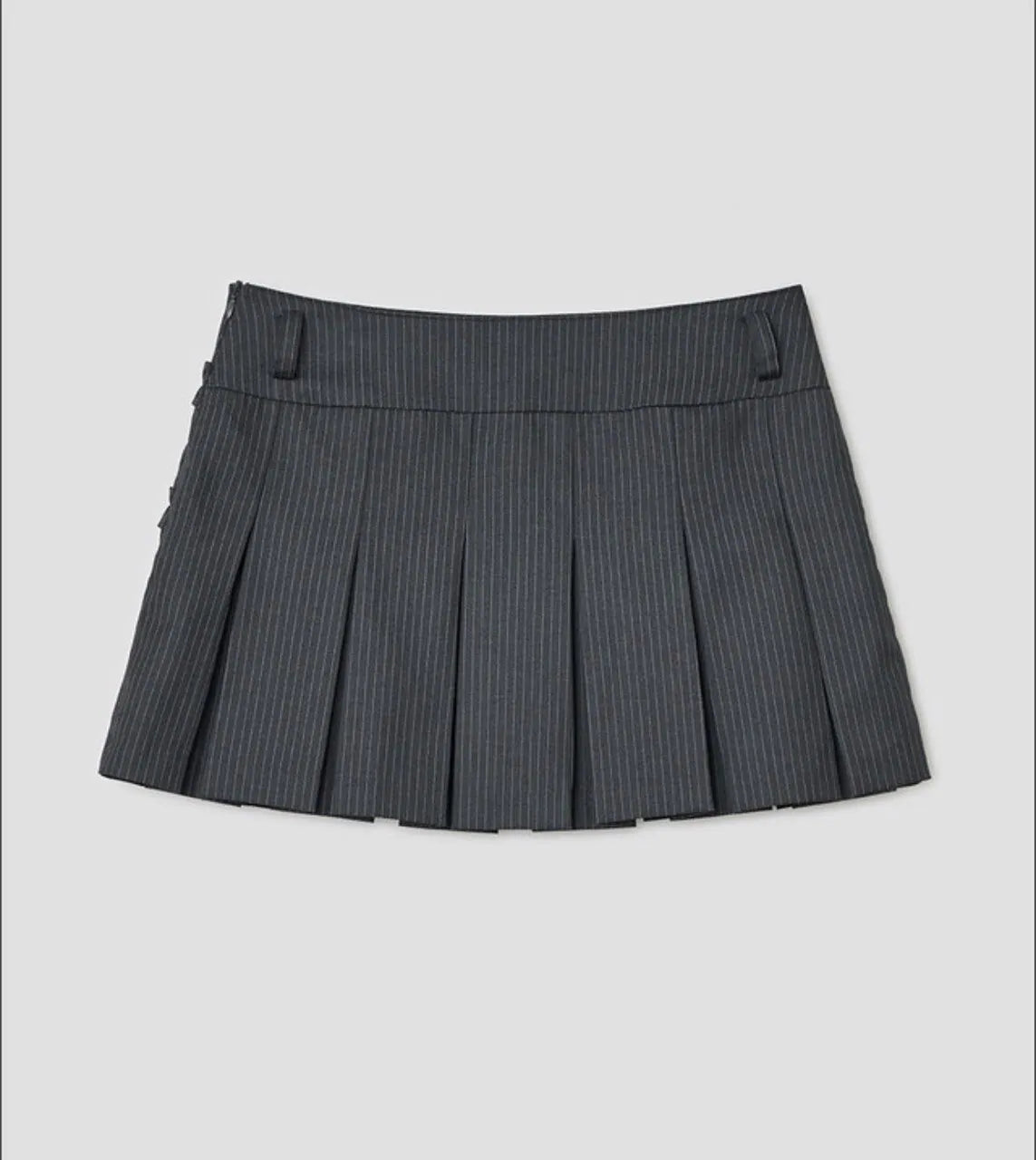 【typeservice】 Ruffled Stripe Skirt [Charcoal]