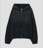 【typeservice】Hotfix Washed Raglan Zip Hoodie [Black]