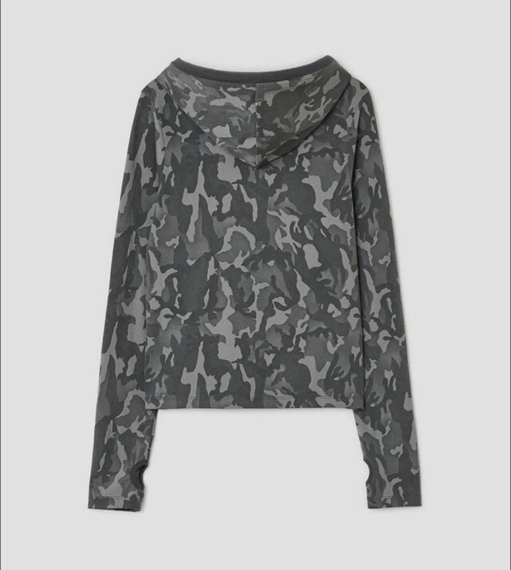 【typeservice】Camo Slim Hoodie [Charcoal]