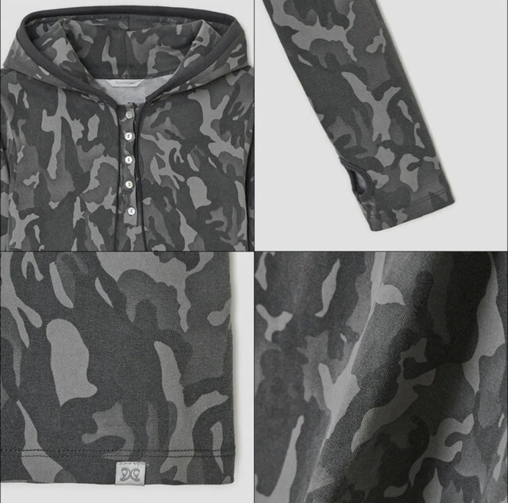 【typeservice】Camo Slim Hoodie [Charcoal]