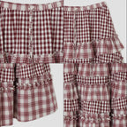 【typeservice】 Voluminous Check Tier Skirt [Black / Red]