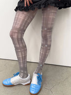 【typeservice】Frost Plaid Tights [Gray]