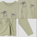 【typeservice】Cry Eyes Ruched Stripe Top [Blue / Yellow]