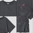 【typeservice】Scattered Ruched Top [Yellow / Charcoal / White]