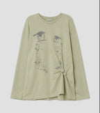 【typeservice】Cry Eyes Ruched Stripe Top [Blue / Yellow]