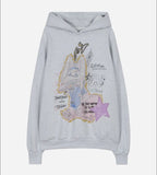 【typeservice】Star Patched Rabbit Hoodie [Grey / Black]