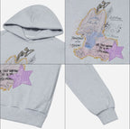 【typeservice】Star Patched Rabbit Hoodie [Grey / Black]